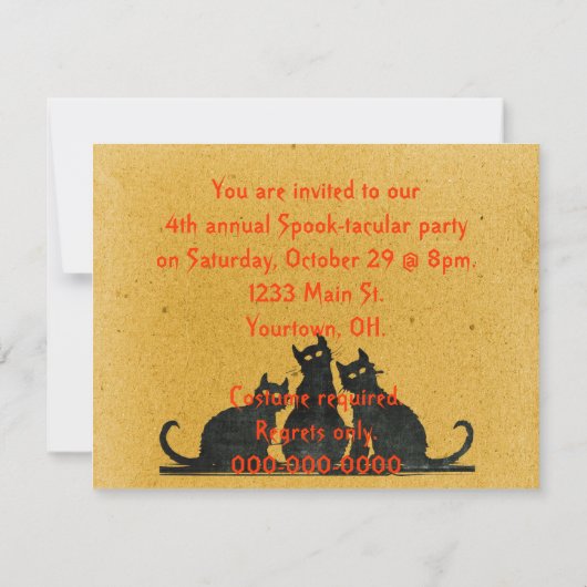 Invitation Fête d'Halloween (Dos)