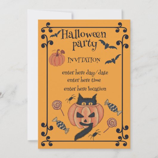 Invitation Fête d'Halloween (Devant)