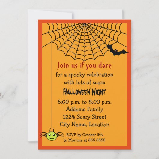 Invitation Fête d'Halloween (Devant)