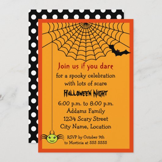 Invitation Fête d'Halloween (Devant / Derrière)