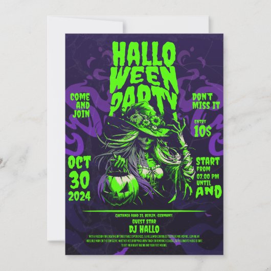 Invitation Fête d'Halloween (Devant)