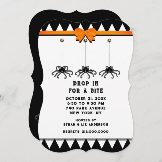 Invitation Fête d'Halloween (Devant / Derrière)