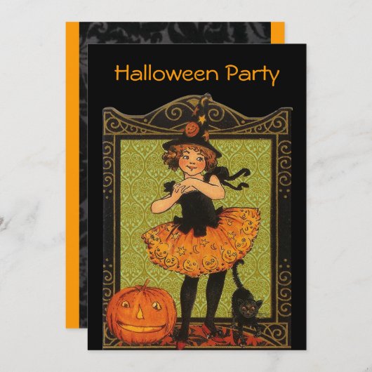 Invitation Fête d'Halloween (Devant / Derrière)