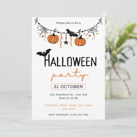 Invitation Fête d'Halloween (Debout devant)