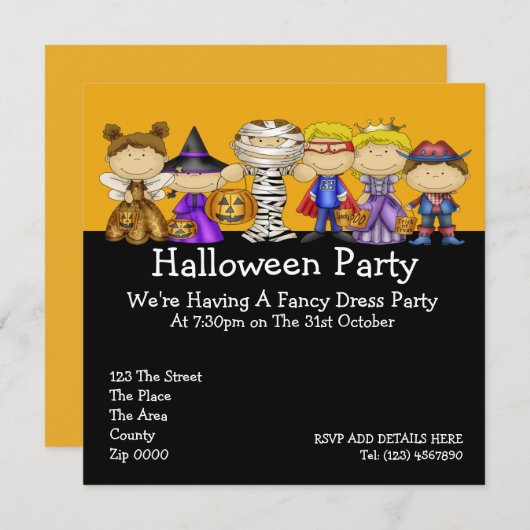 Invitation Fête d'Halloween (Devant / Derrière)