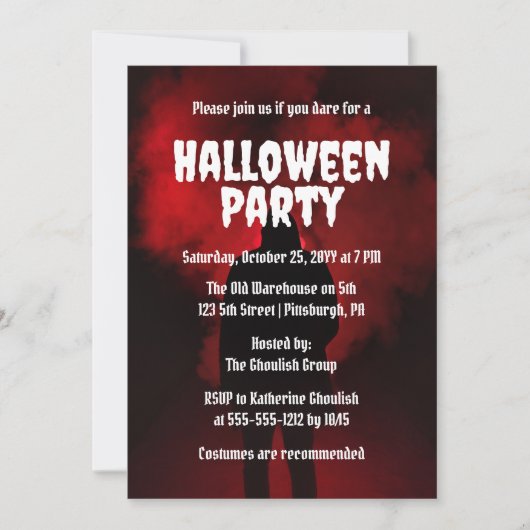 Invitation Fête d'Halloween à capuchon déplaisant (Devant)