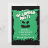 Invitation Fête d'Halloween à la citrouille effrayante (Devant)