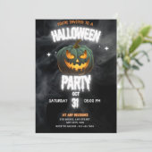 Invitation Fête d'Halloween à la citrouille lumineuse (Debout devant)