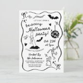 Invitation Fête d'Halloween à la main lunaire (Debout devant)