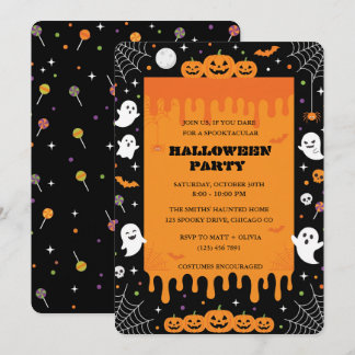 Invitation Fête d'Halloween à la Slime qui Dégouline Épouvant