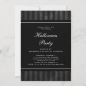 Invitation Fête d'Halloween à rayures noires (Devant)