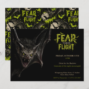 Invitation Fête d'Halloween à thème chauve-souris - Halloween