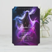 Invitation Fête d'Halloween adulte bleu violet rose Fantôme (Debout devant)