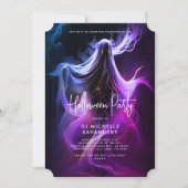 Invitation Fête d'Halloween adulte bleu violet rose Fantôme (Devant)