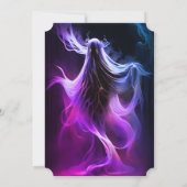 Invitation Fête d'Halloween adulte bleu violet rose Fantôme (Dos)