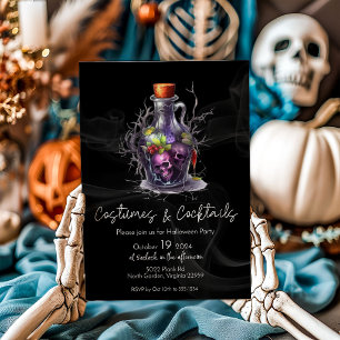Invitation Fête d'Halloween adulte Costume et Cocktails