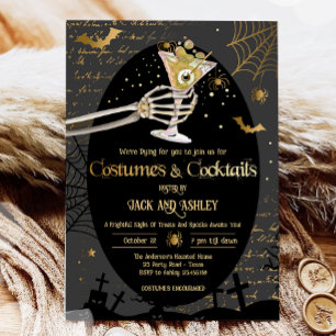 Invitation Fête d'Halloween adulte Costumes et Cocktails