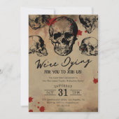 Invitation Fête d'Halloween adulte crâne vintage (Devant)