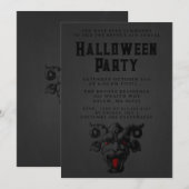 Invitation Fête d'Halloween adulte effrayant Demon Gargoyle (Devant / Derrière)