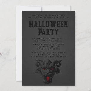 Invitation Fête d'Halloween adulte effrayant Demon Gargoyle