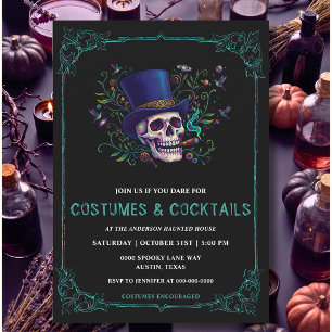 Invitation Fête d'Halloween adulte gothique vintage