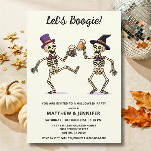 Invitation Fête d'Halloween adultes bière de squelette
