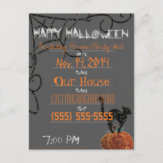 Invitation Fête d'Halloween/Anniversaire