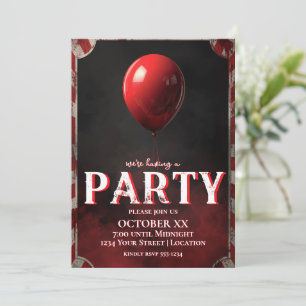 Invitation Fête d'Halloween au Carnaval Effrayant avec Ballon