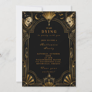Invitation Fête d'Halloween au Clown Élégant