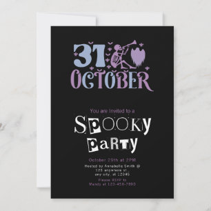 Invitation Fête d'Halloween au son de la trompette squelette