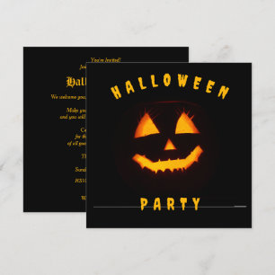 Invitation Fête d'Halloween au visage de citrouille