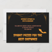 Invitation Fête d'Halloween au visage de Monstre noir orange (Dos)