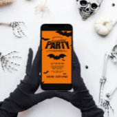 Invitation Fête d'Halloween aux chauves-souris terrifiantes