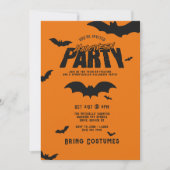 Invitation Fête d'Halloween aux chauves-souris terrifiantes (Devant)