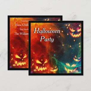 Invitation Fête d'Halloween aux citrouilles fantômes