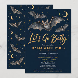 Invitation Fête d'Halloween avec Chauves-Souris
