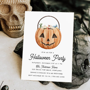 Invitation Fête d'Halloween avec citrouille Jack-O-Lantern aq