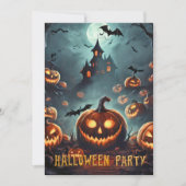 Invitation Fête d'Halloween avec de nombreux Jack-O-Lanterns (Devant)