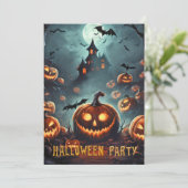 Invitation Fête d'Halloween avec de nombreux Jack-O-Lanterns (Debout devant)