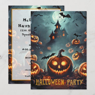 Invitation Fête d'Halloween avec de nombreux Jack-O-Lanterns