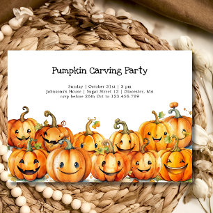 Invitation Fête d'Halloween avec découpage de citrouille
