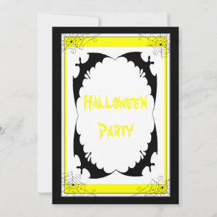 Invitation Fête d'Halloween avec des chauves-souris noires gé