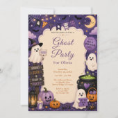 Invitation Fête d'Halloween avec des fantômes mignons (Devant)