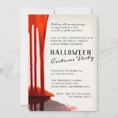 Invitation Fête d'Halloween avec des gouttes de sang effrayan (Devant)