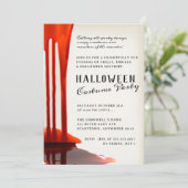 Invitation Fête d'Halloween avec des gouttes de sang effrayan (Debout devant)