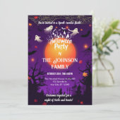 Invitation Fête d'Halloween avec Fantômes Éffrayants et Lune (Debout devant)