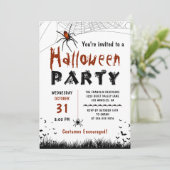 Invitation Fête d'Halloween Bloody Spiders Costume Party (Debout devant)