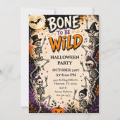 Invitation Fête d'Halloween Bone To Be Wild (Devant)