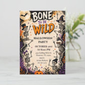 Invitation Fête d'Halloween Bone To Be Wild (Debout devant)