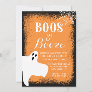Invitation Fête d'Halloween Boos and Booze